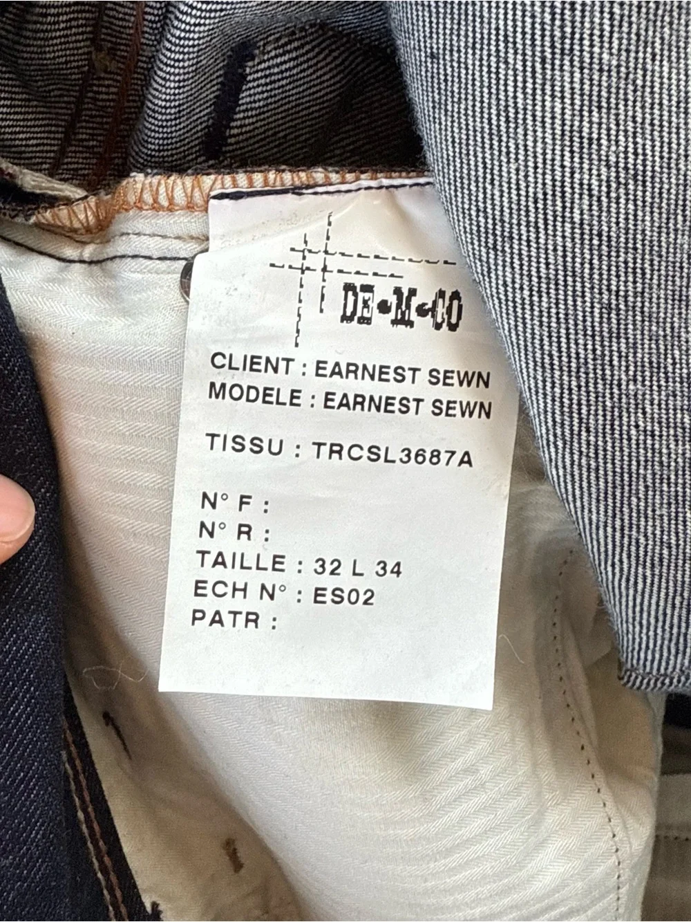 Earnest sewn selvedge denim skinny straight leg jeans size 33